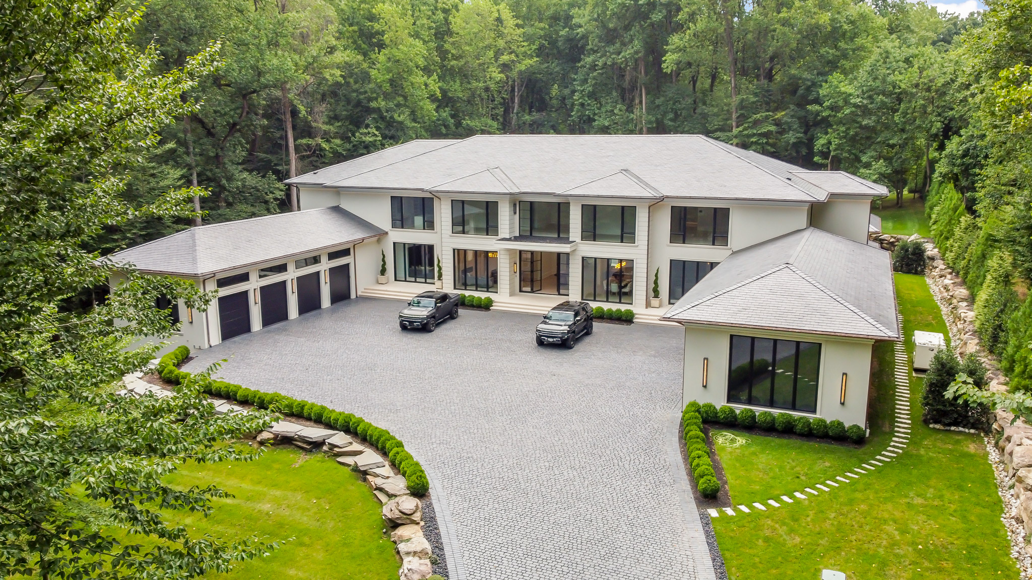 An impressive aerial shot of a property caught via drone.