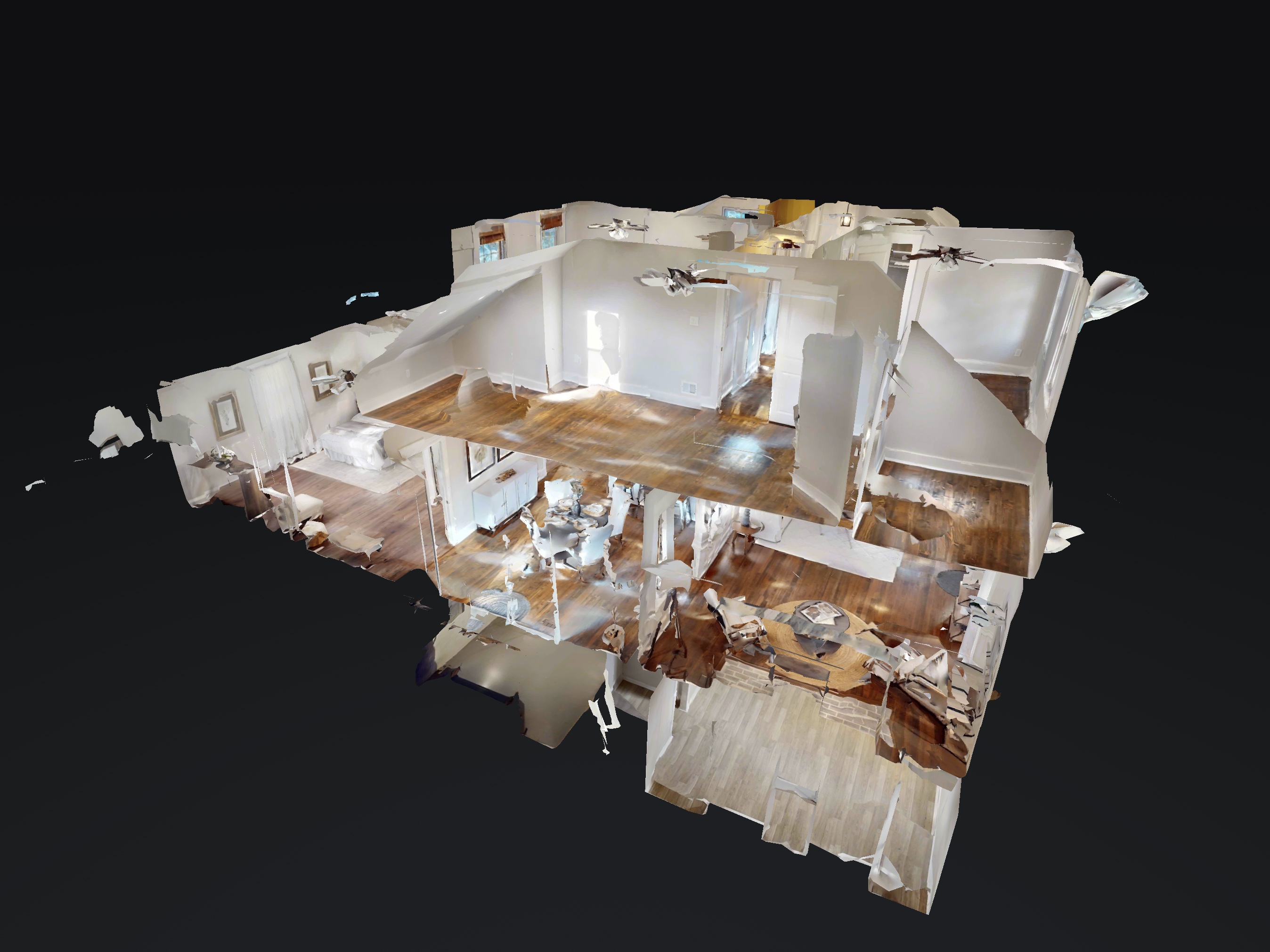 A multi-floor dollhouse view of a Matterport 360 Tour.